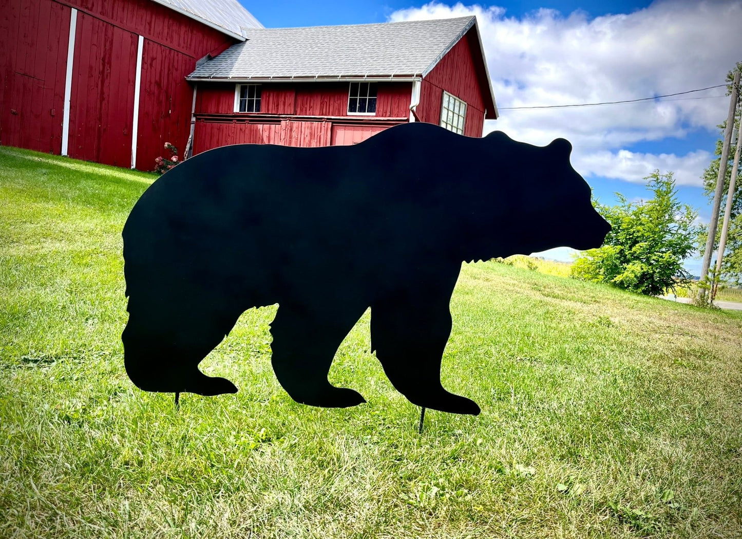 Steel Black Bear Home Address Yard Sign - address - address bear - Northern Forge, LLC