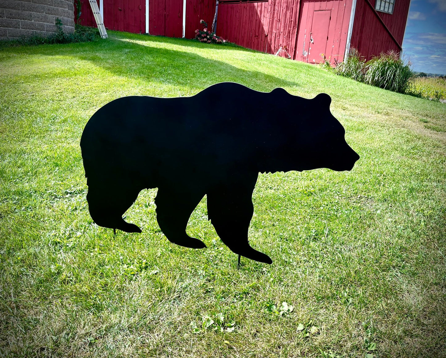 Steel Black Bear Home Address Yard Sign - address - address bear - Northern Forge, LLC