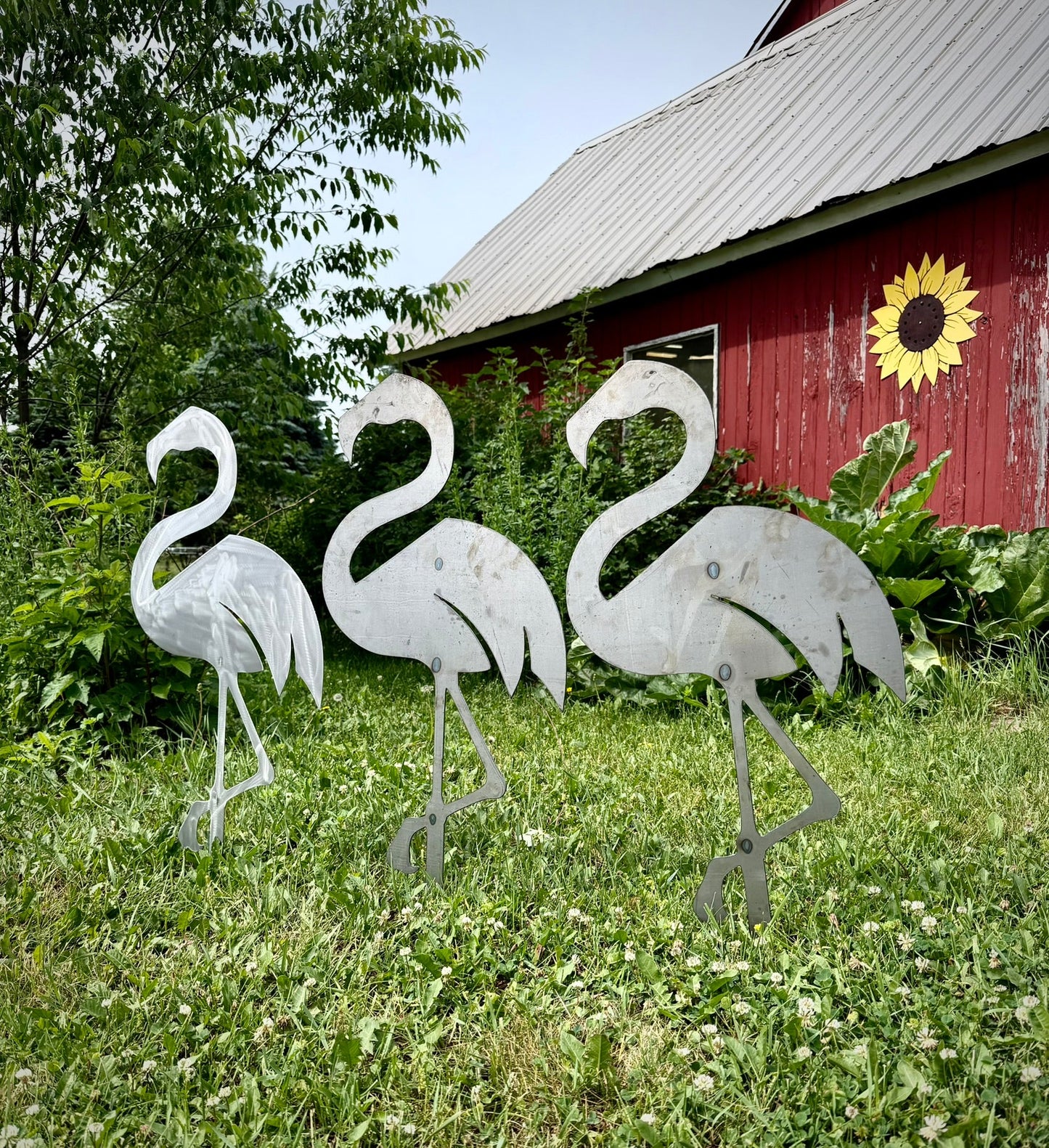 Steel Flamingo Lawn Ornament - flamingo yard stake - garden - Northern Forge, LLC