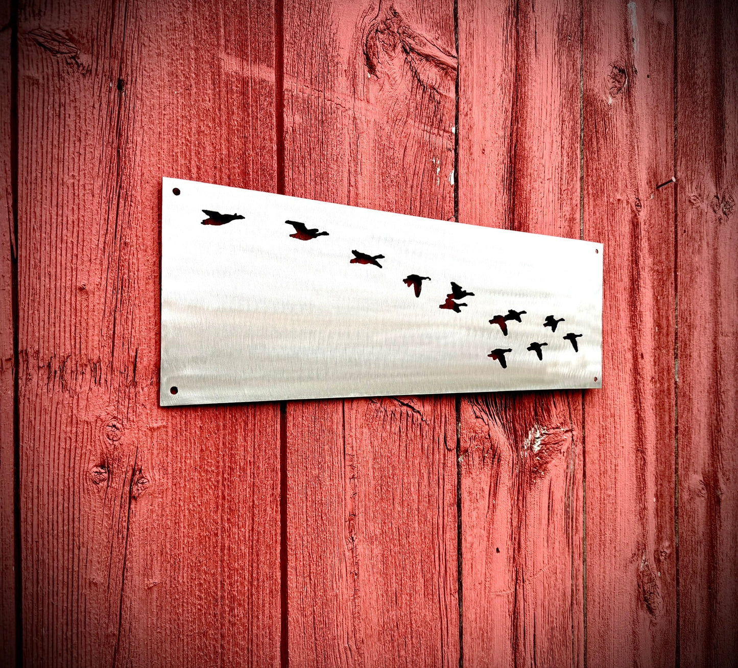 Steel Flock of Geese Sign | Wall Art - duck decals - flock birds wall art - Northern Forge, LLC