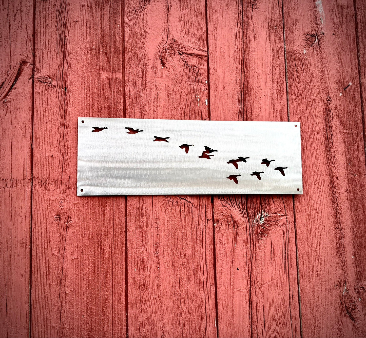 Steel Flock of Geese Sign | Wall Art - duck decals - flock birds wall art - Northern Forge, LLC