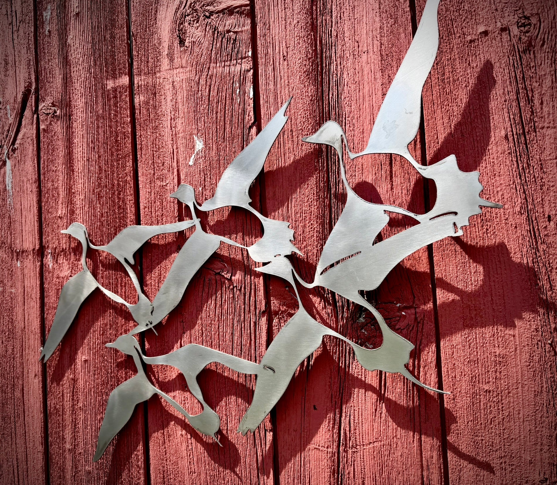 Steel Flock of Pintail Ducks | Wall Art - duck decals - flock ducks decal - Northern Forge, LLC