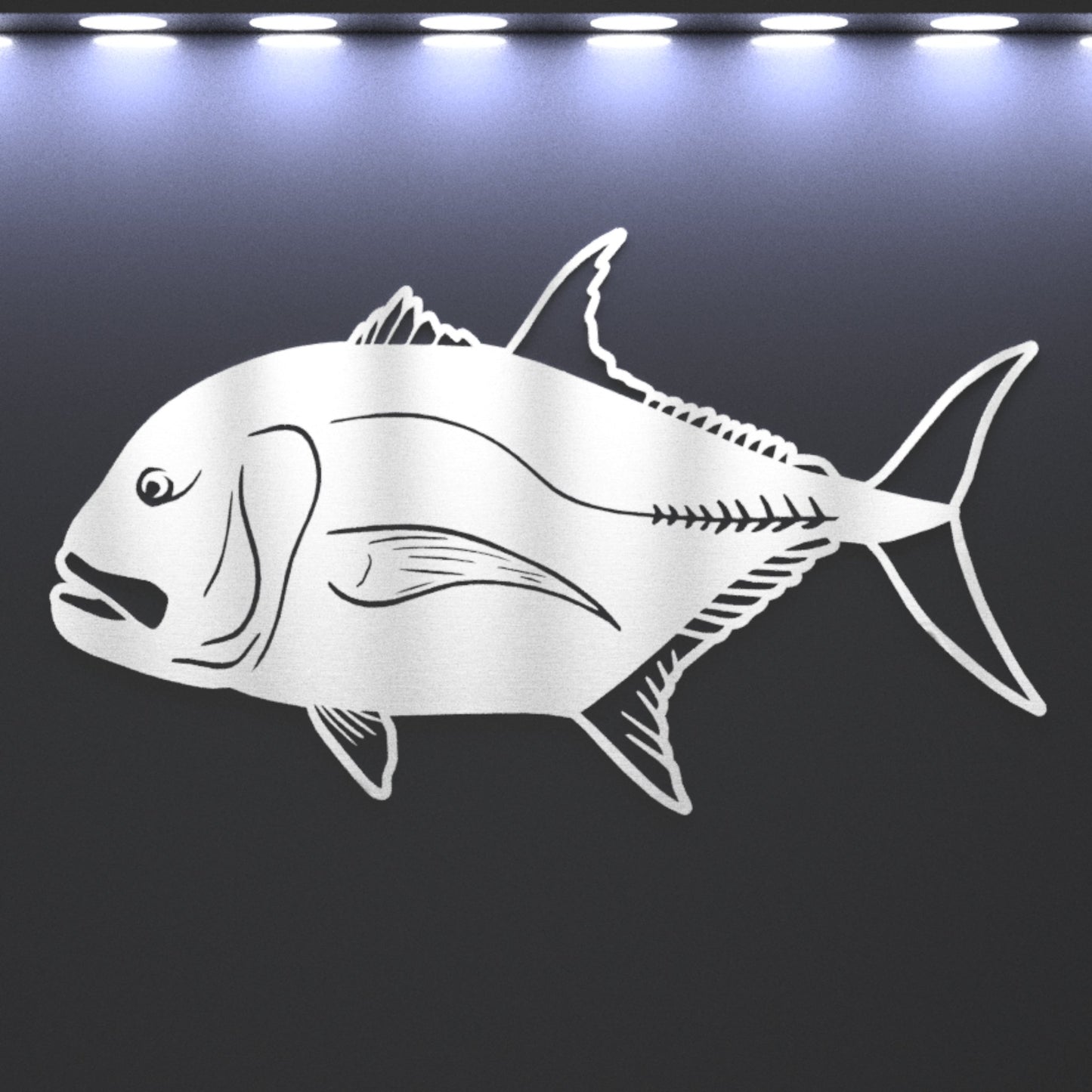 Steel Giant Trevally Wall Art - beach house art - cabin sign - Northern Forge, LLC