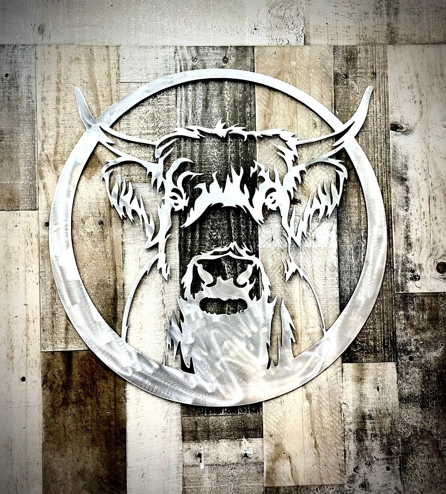 Steel Highland Cow Wall Art - chicken yard art - cow wall art - Northern Forge, LLC