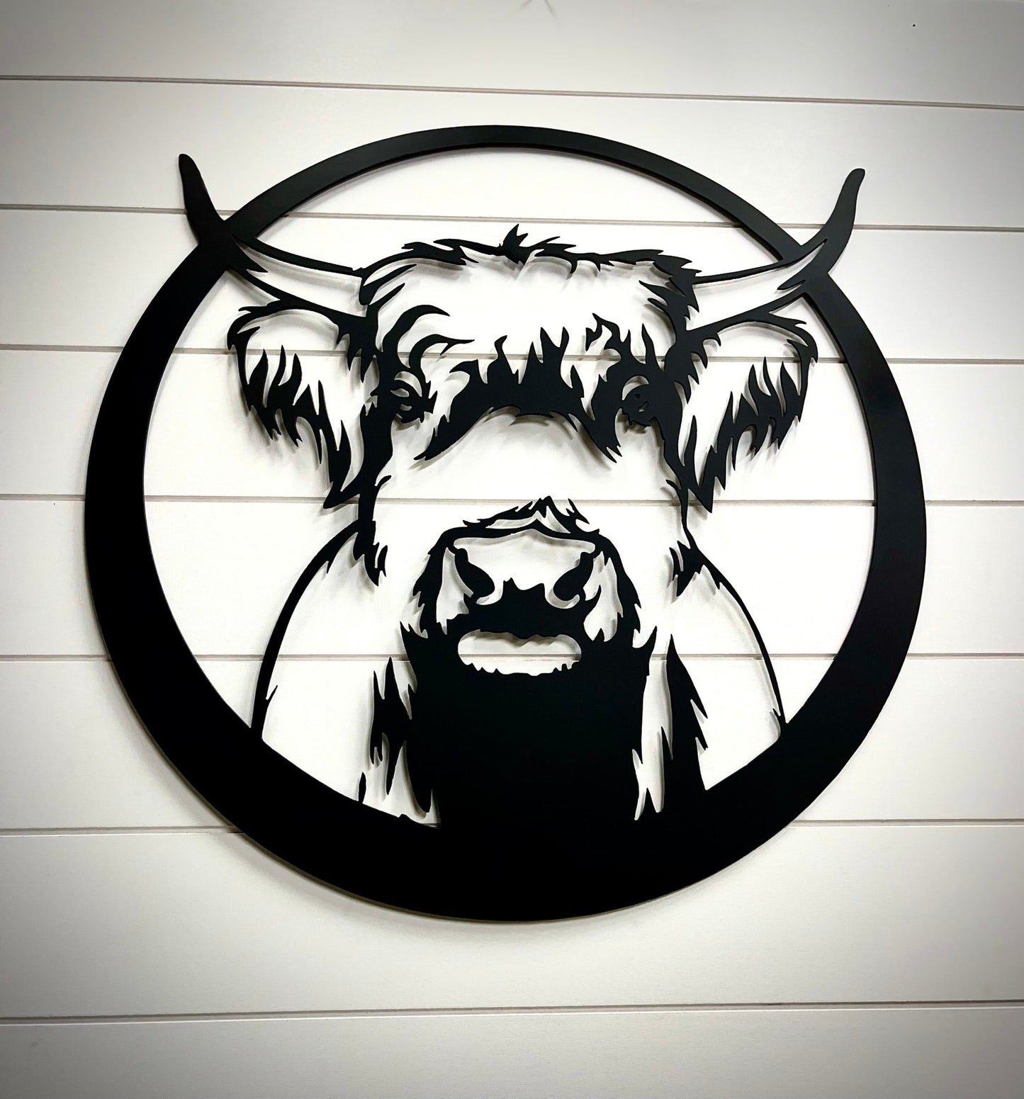 Steel Highland Cow Wall Art - chicken yard art - cow wall art - Northern Forge, LLC