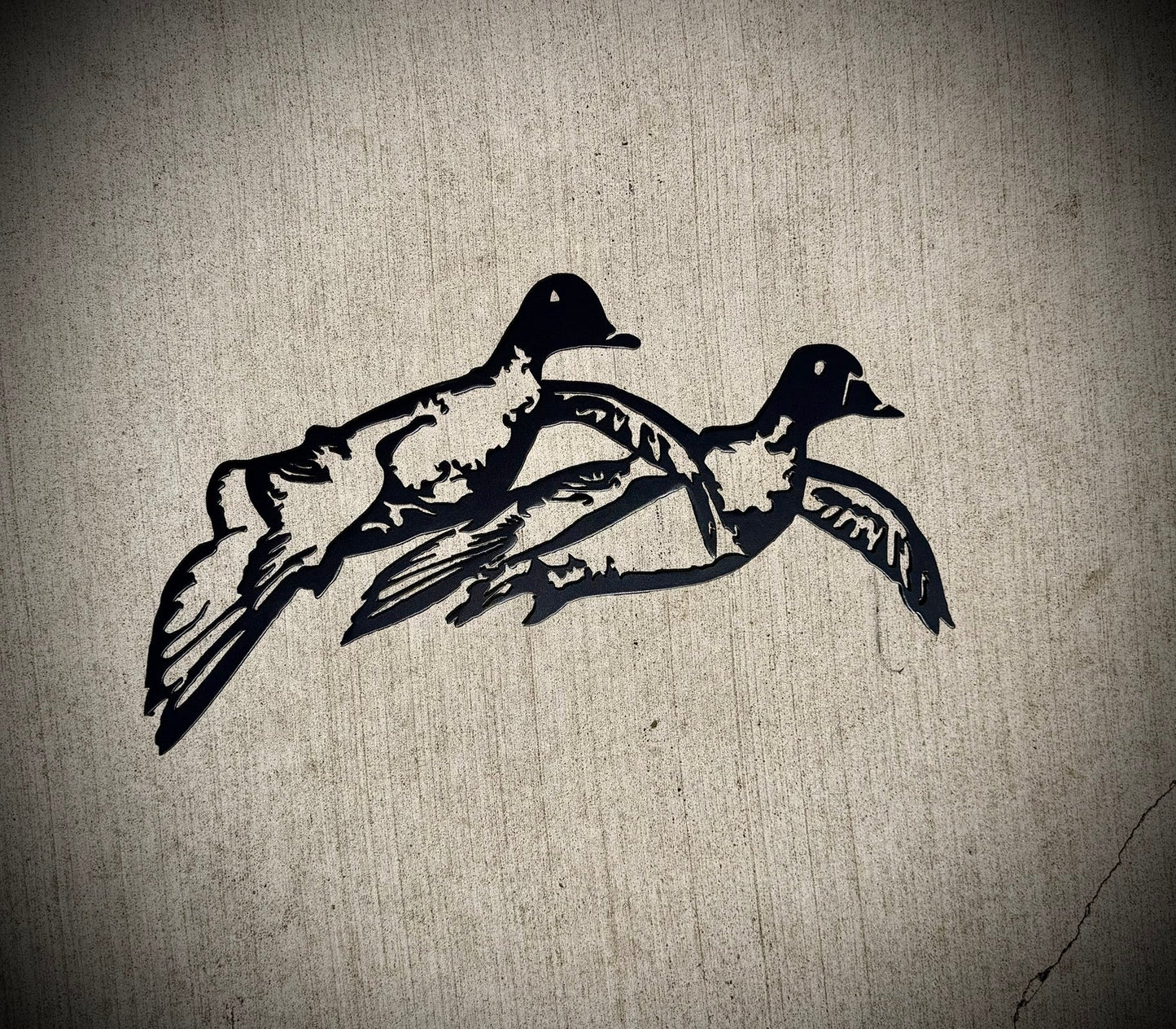 Steel Hollow Ring - Necked Ducks Incoming | Wall Art - canvasback duck decoy - canvasback wall art - Northern Forge, LLC