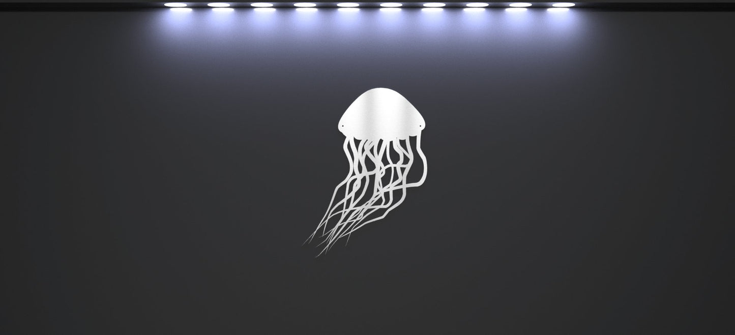 Steel Jellyfish Wall Art - beach house art - cabin sign - Northern Forge, LLC