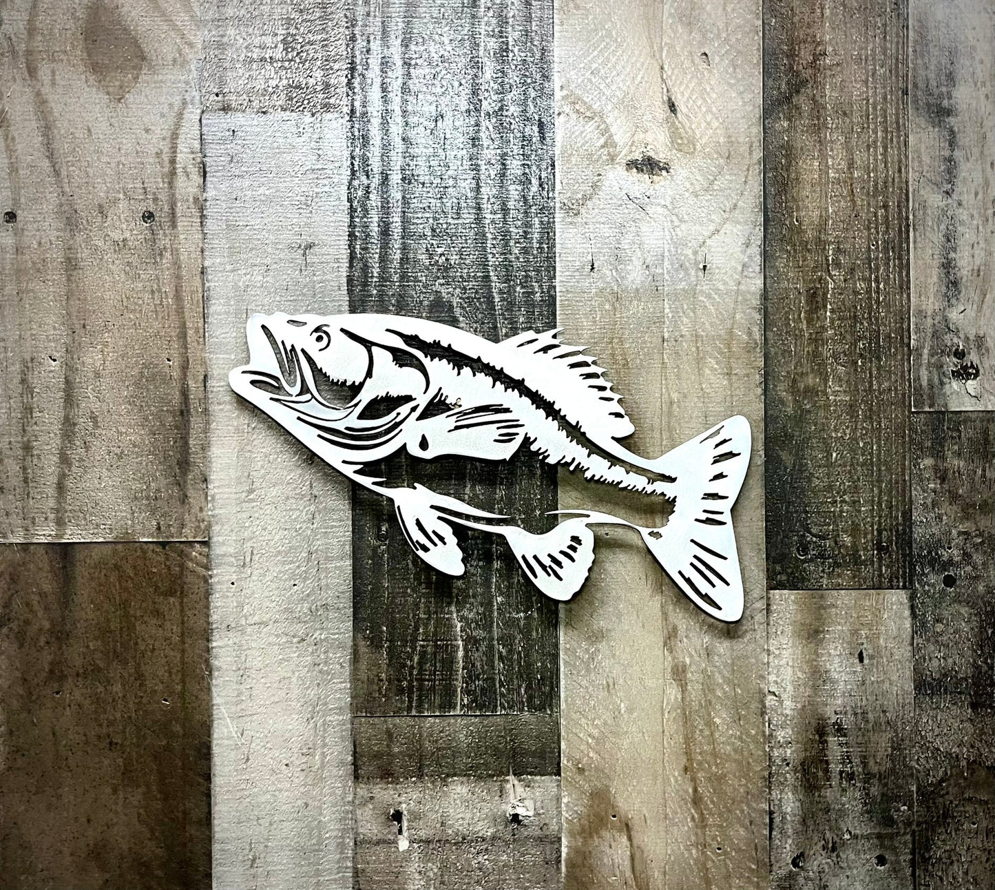 Steel Largemouth Bass - cabin sign - fish - Northern Forge, LLC