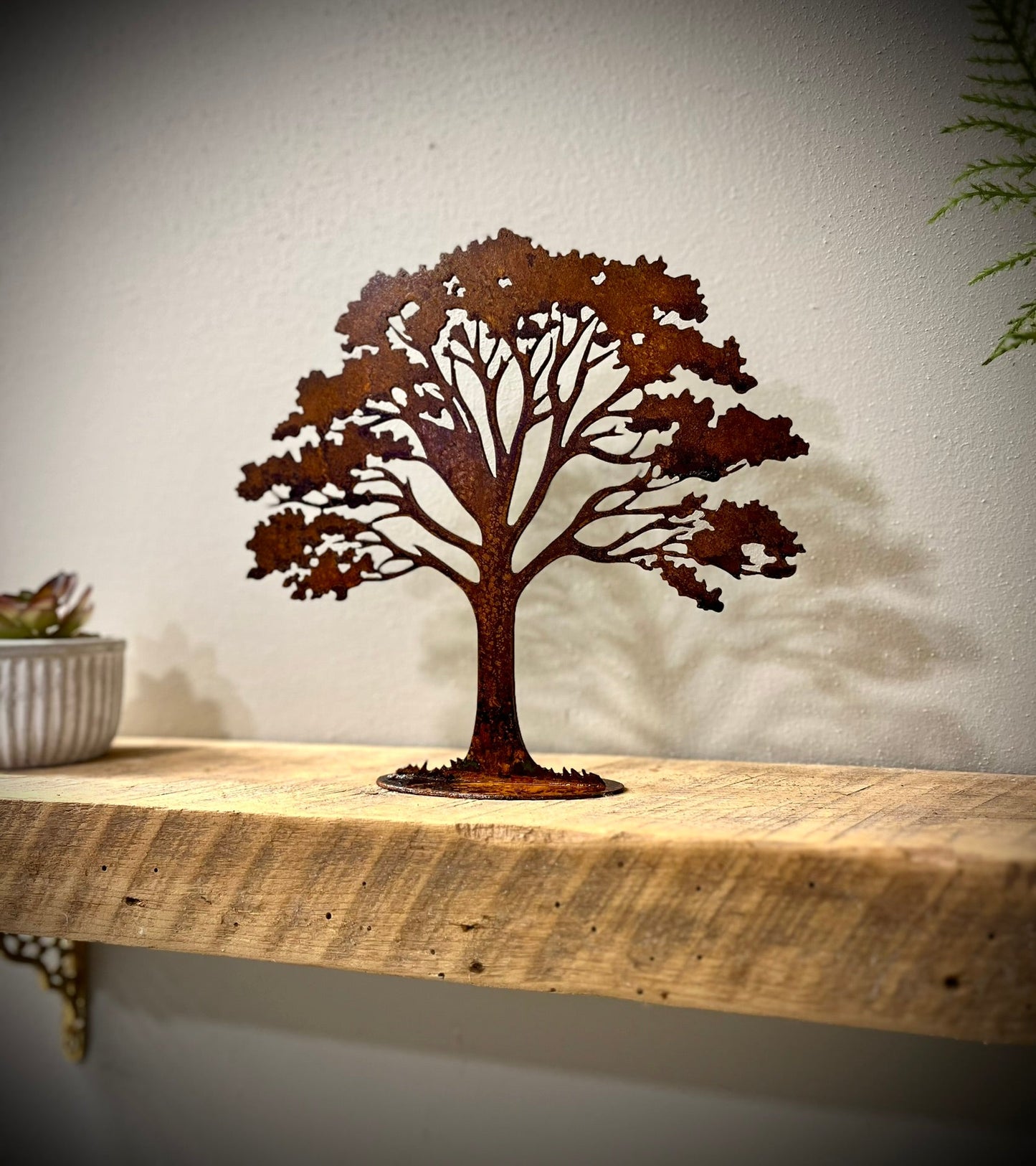 Steel Maple Mantel Tree - Rusty - flame-painted maple - flowing mantel tree - Northern Forge, LLC