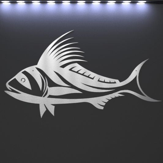 Steel Roosterfish Wall Art - beach house art - cabin sign - Northern Forge, LLC