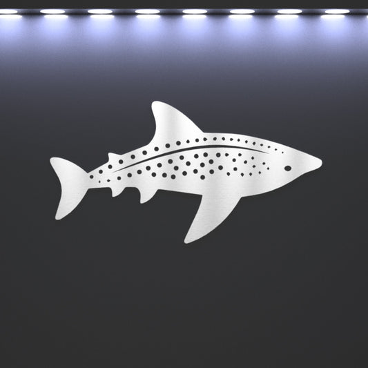 Steel Whale Shark Wall Art - beach house art - cabin sign - Northern Forge, LLC