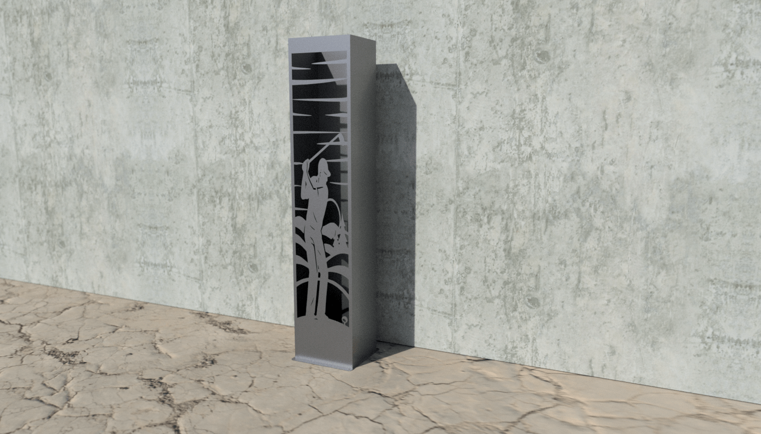 Tee Time Steel Luminary Pillar | Golf Theme | 48 - inch - garden light - garden lights - Northern Forge, LLC