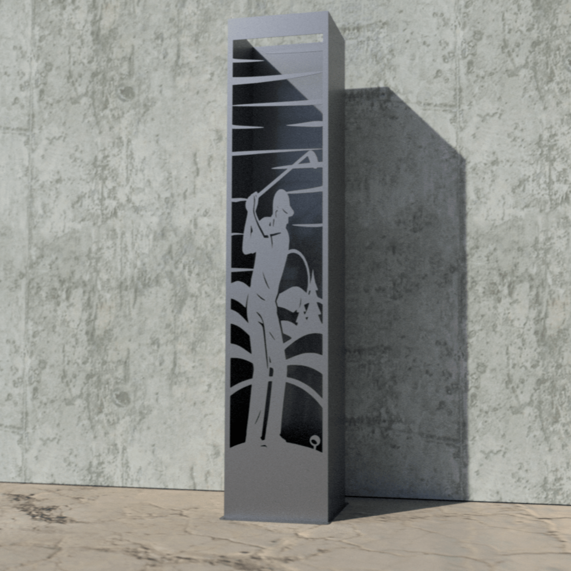 Tee Time Steel Luminary Pillar | Golf Theme | 48 - inch - garden light - garden lights - Northern Forge, LLC