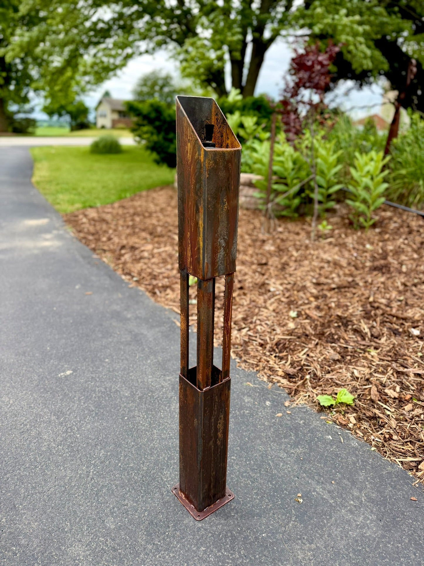 The Ember Trio Mini - Rusted Steel Patio Torches - Multiple Sizes - fire pit - firepit - Northern Forge, LLC