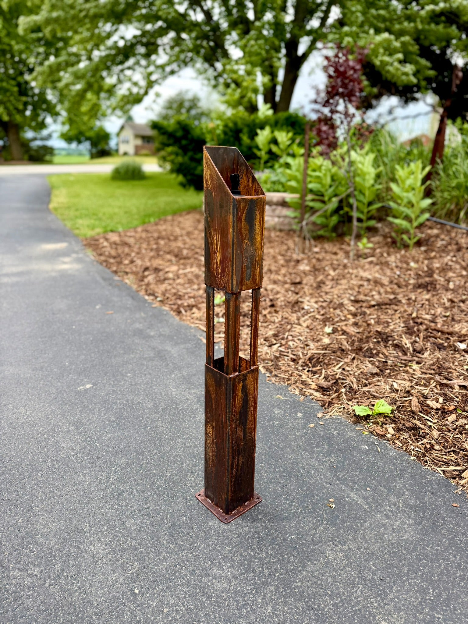The Ember Trio Mini - Rusted Steel Patio Torches - Multiple Sizes - fire pit - firepit - Northern Forge, LLC