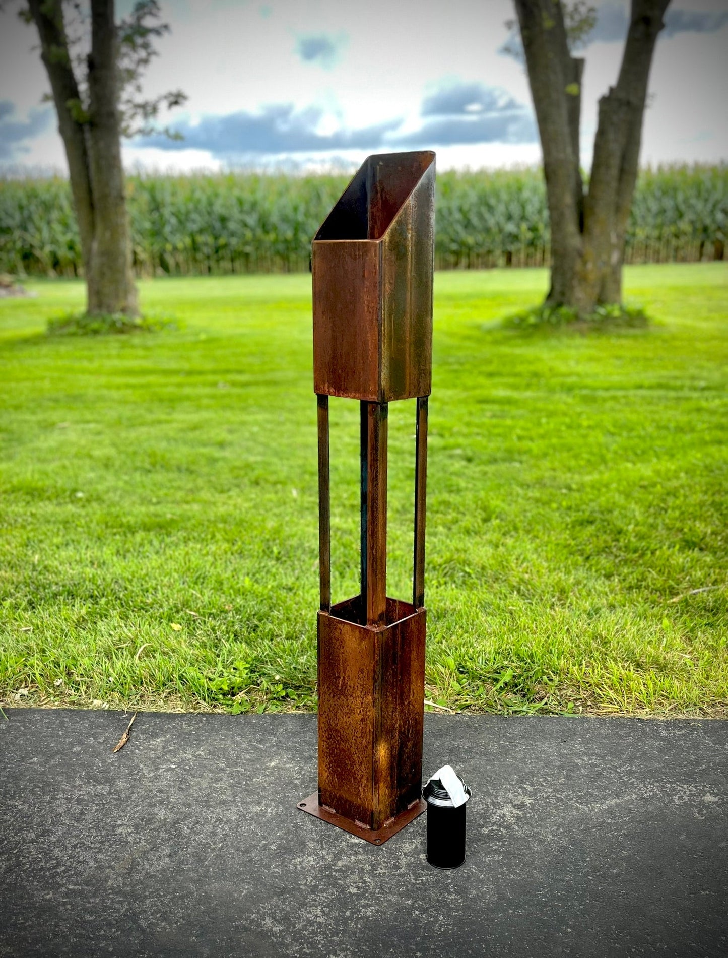 The Ember Trio - Rusted Steel Patio Torches - Multiple Sizes - fire pit - firepit - Northern Forge, LLC