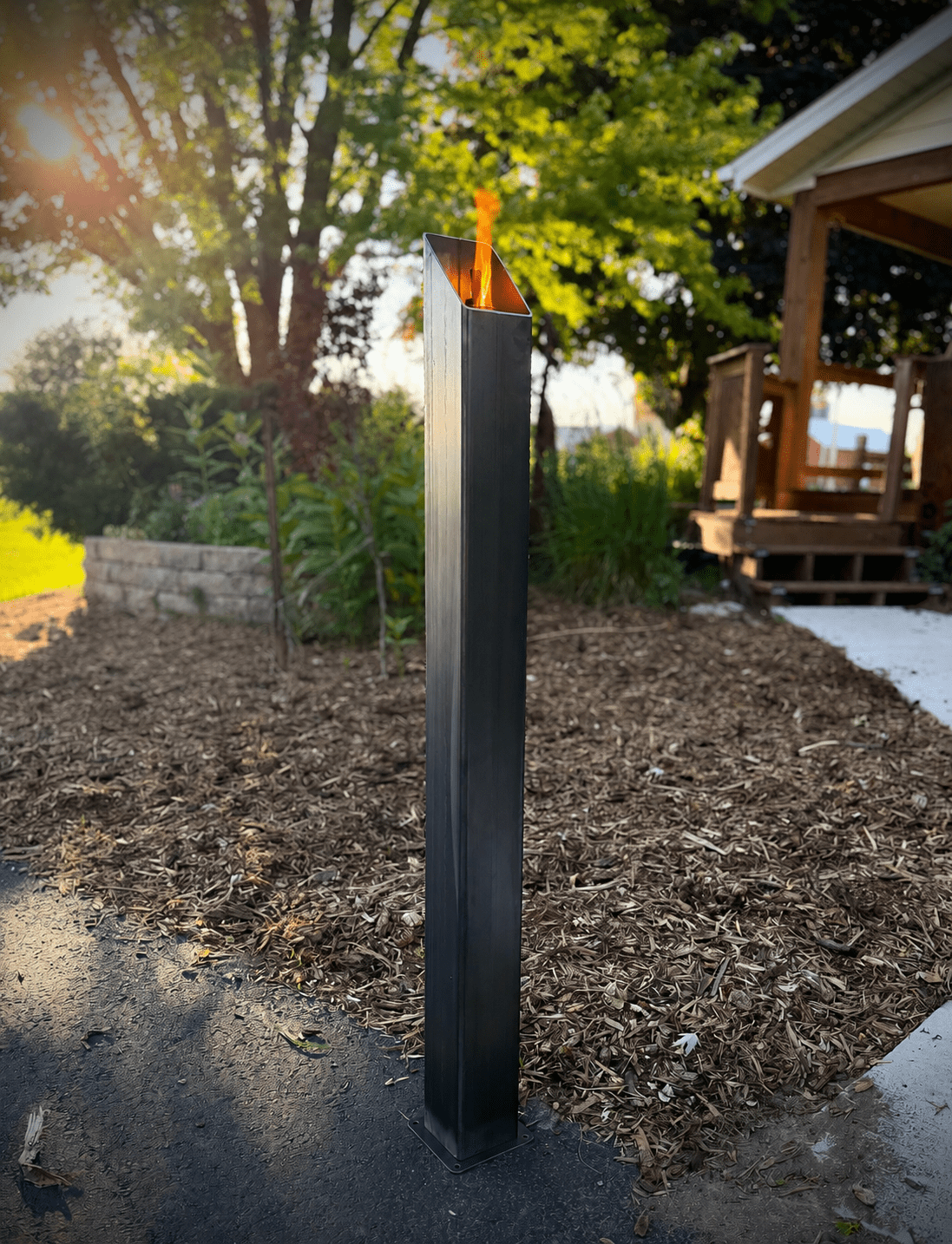 The Ember Trio Solid - Steel Patio Torches - Multiple Sizes - citronella torch - fire pit - Northern Forge, LLC