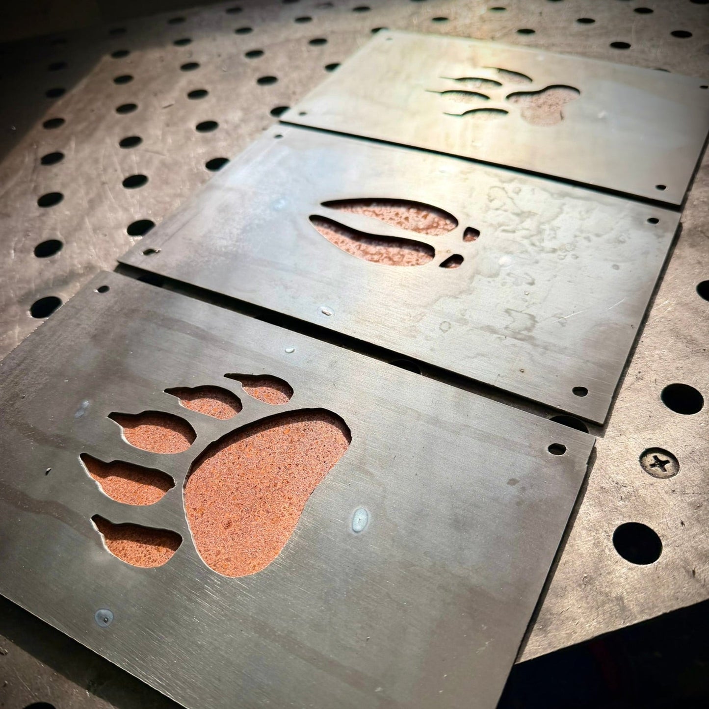 Trail of the Wild – Animal Tracks Layered Steel Wall Art - christmas - forest wall art - Northern Forge, LLC