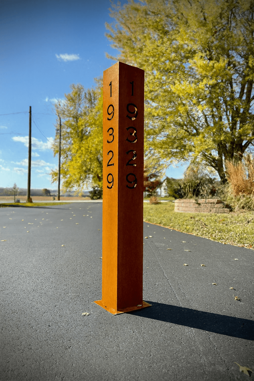 XL Home Address Solar Pillar Light - Steel - 48 - inch address pillar - address - Northern Forge, LLC