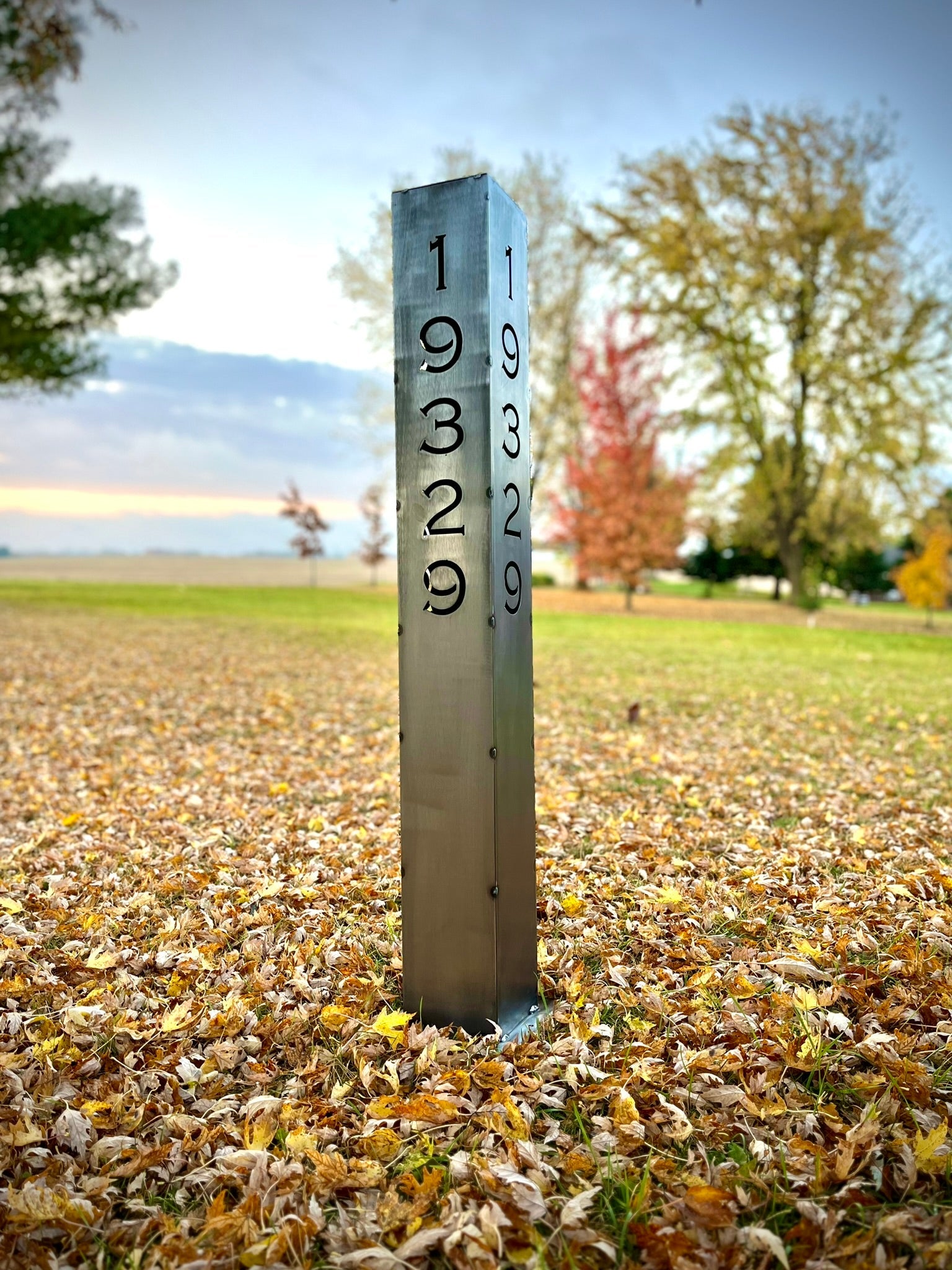 XL Home Address Solar Pillar Light - Steel - 48 - inch address pillar - address - Northern Forge, LLC