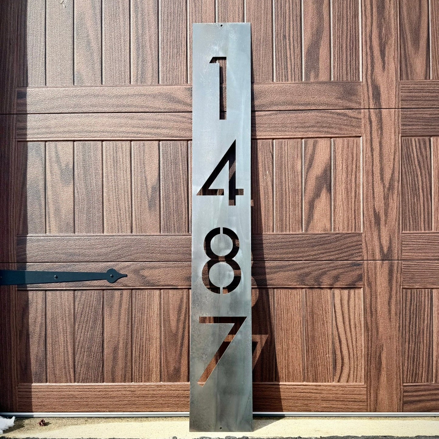 XL Metal House Address Sign 47 - inch - Vertical - address - industrial address sign - Northern Forge, LLC