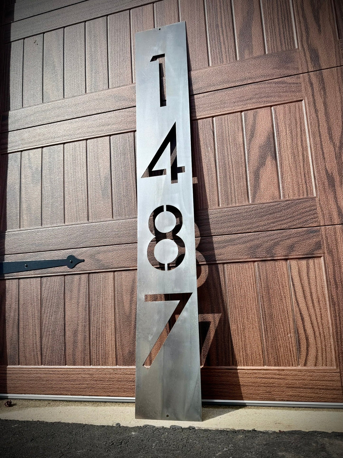 XL Metal House Address Sign 47 - inch - Vertical - address - industrial address sign - Northern Forge, LLC