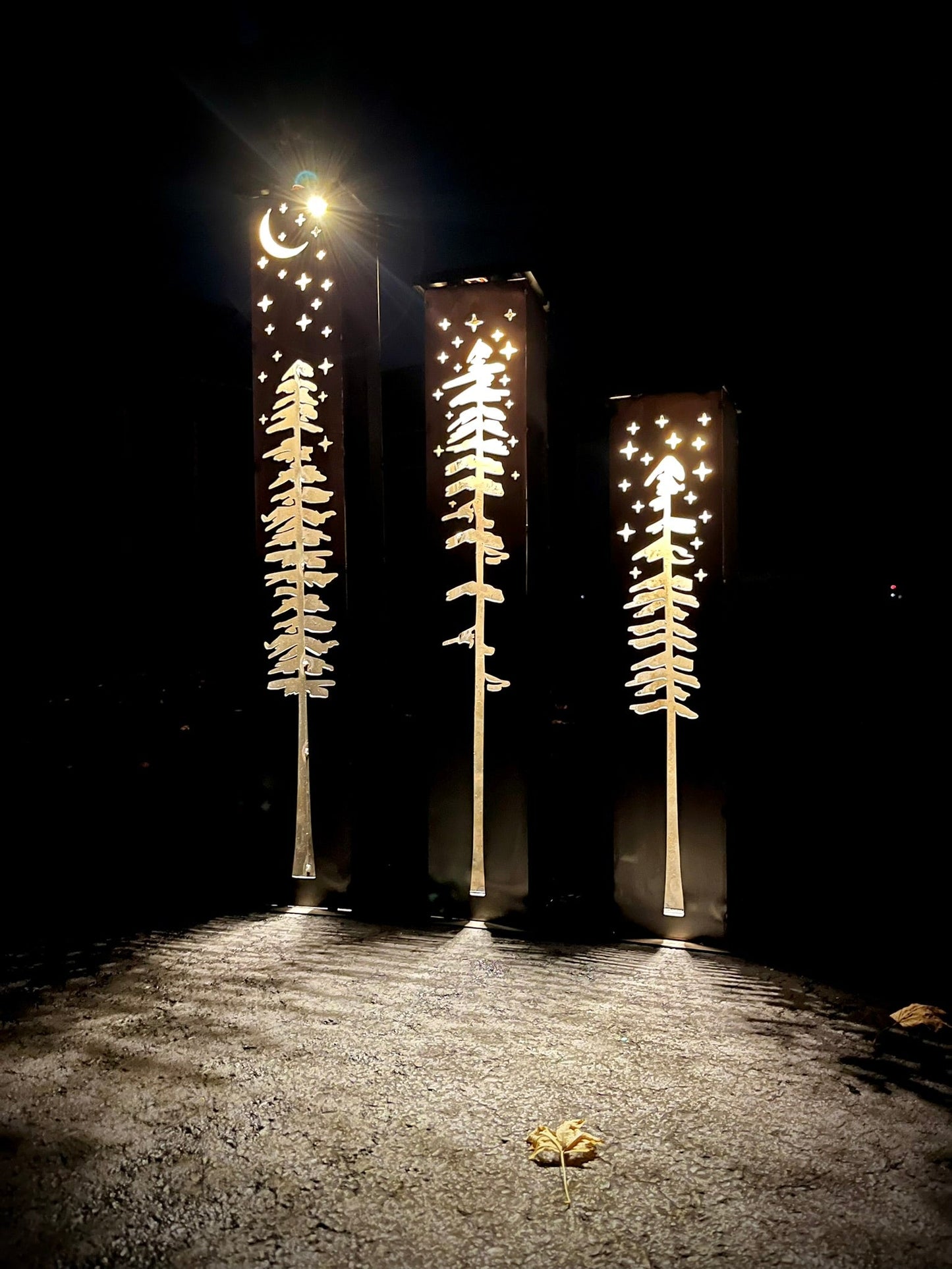 XL Pine Night Sky Luminary Pillar | 36 - in, 48 - in - cabin decor - christmas - Northern Forge, LLC