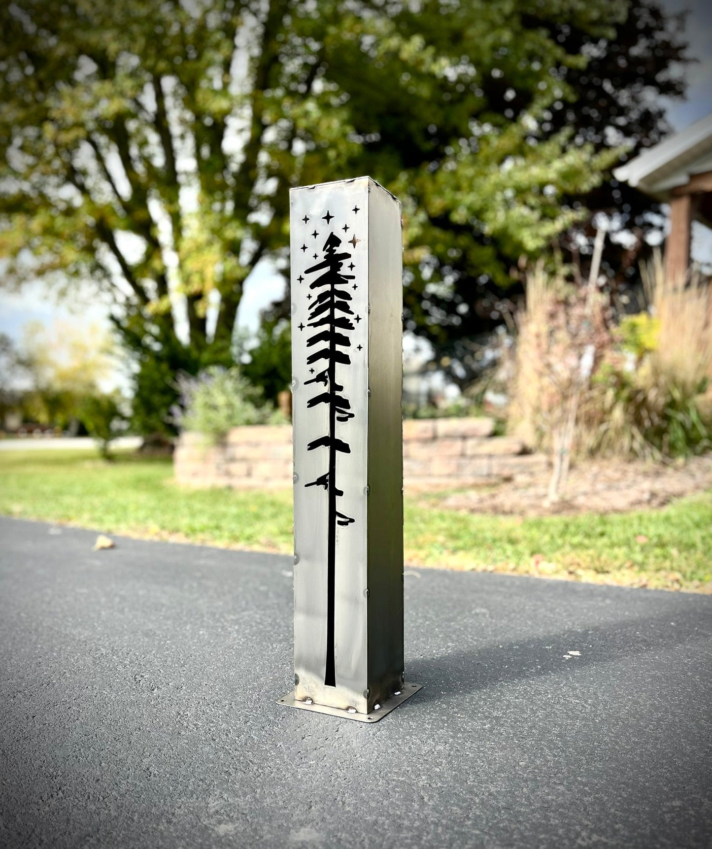 XL Pine Night Sky Luminary Pillar | 36 - in, 48 - in - cabin decor - christmas - Northern Forge, LLC