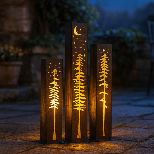 XL Pine Night Sky Luminary Pillar | 36 - in, 48 - in - cabin decor - christmas - Northern Forge, LLC
