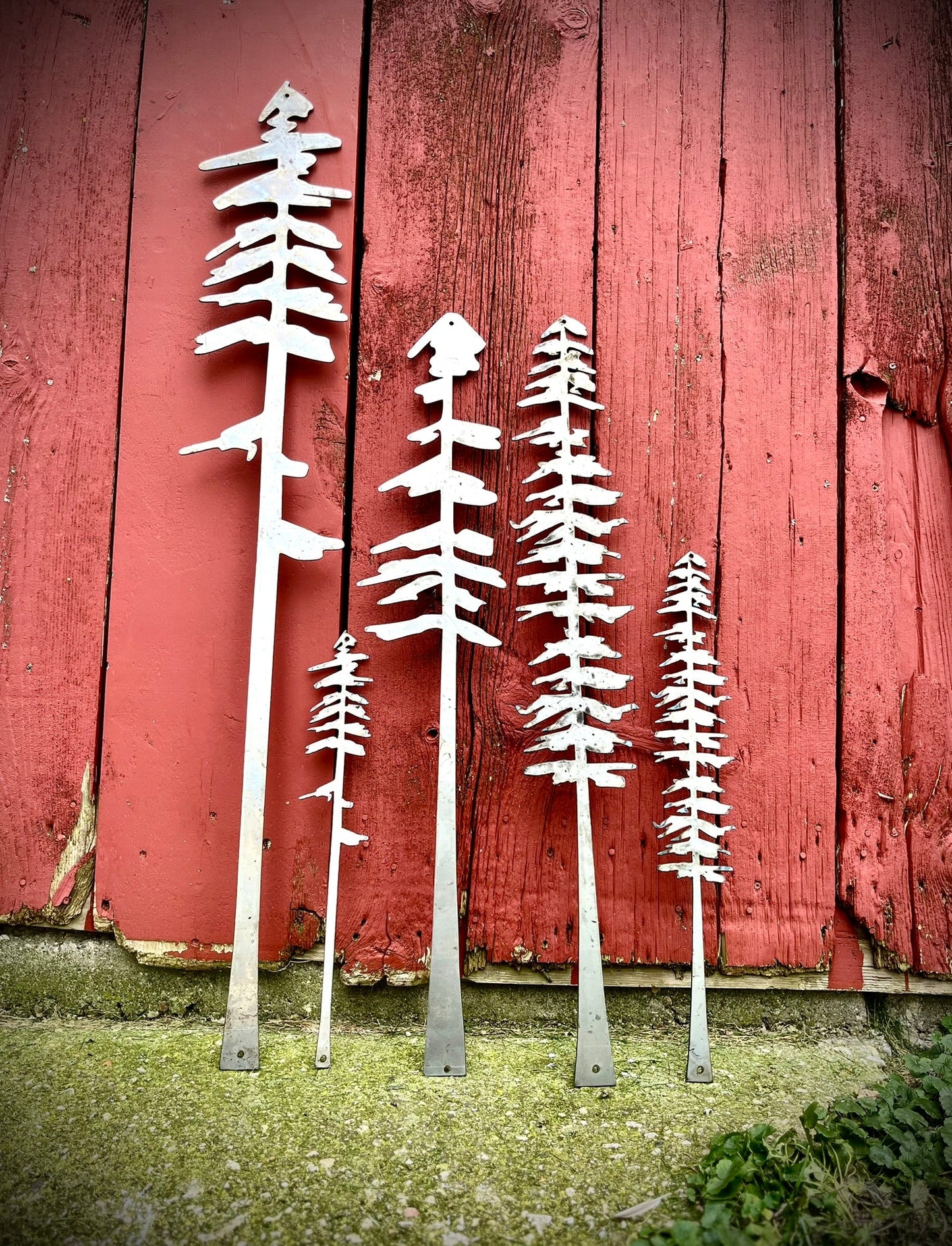 XL Raw Steel Pine Tree Packs - Wall Art - home - home decor - Northern Forge, LLC