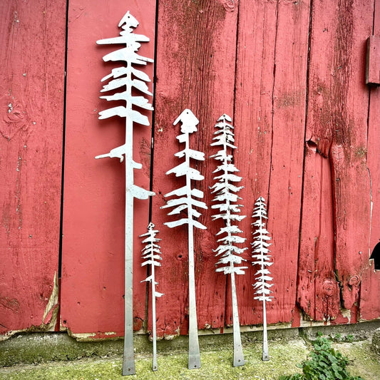 XL Raw Steel Pine Tree Packs - Wall Art - home - home decor - Northern Forge, LLC