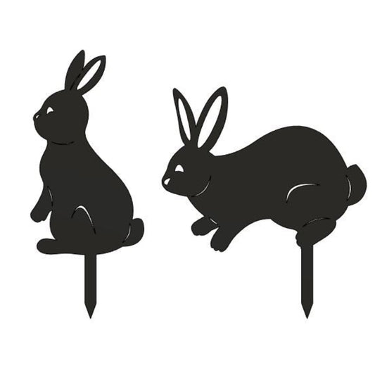 2-Pack Metal Bunny Yard Stakes - bunny stake - duck ground stakes - Northern Forge, LLC