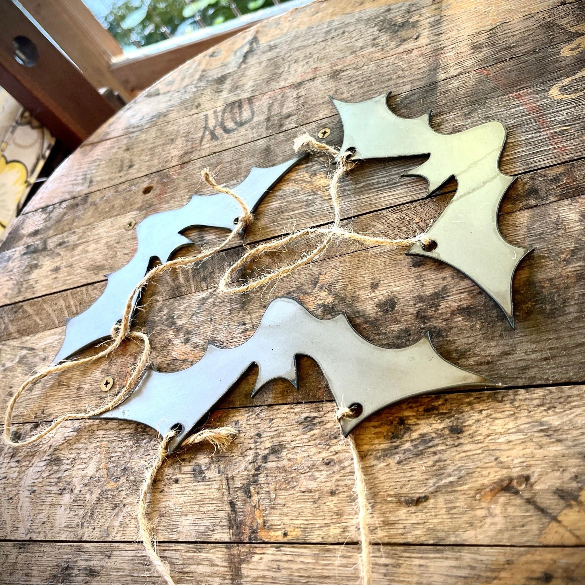 3-Pack Hanging Metal Flying Bats - garden - garden art - Northern Forge, LLC