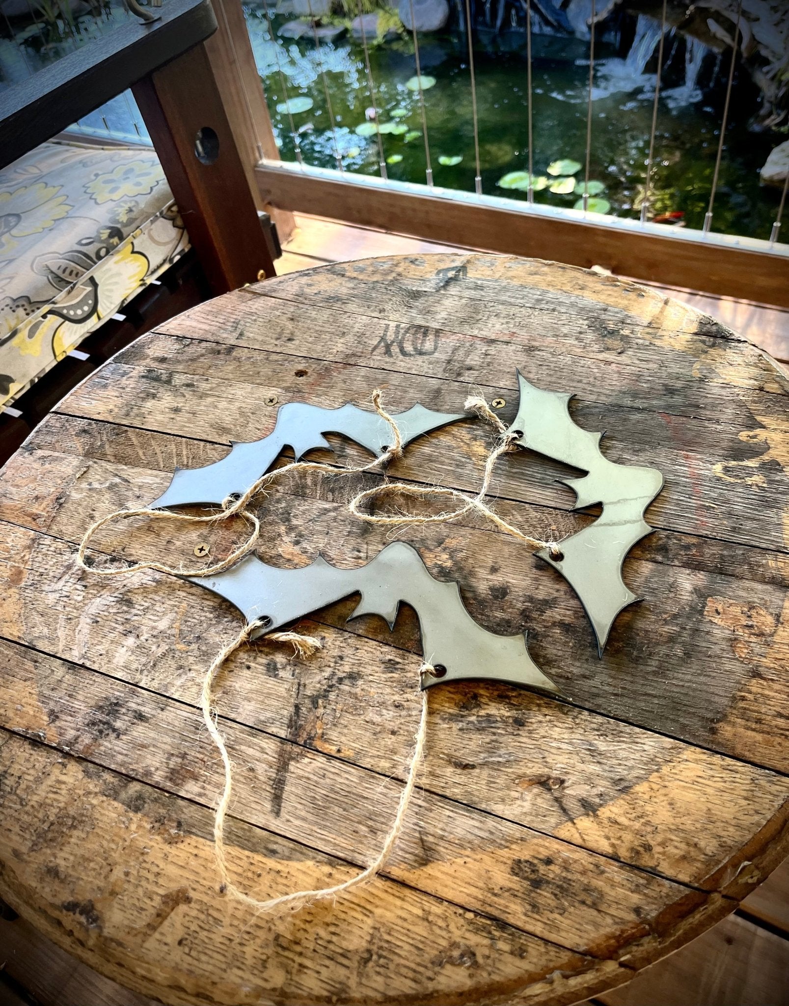 3-Pack Hanging Metal Flying Bats - garden - garden art - Northern Forge, LLC