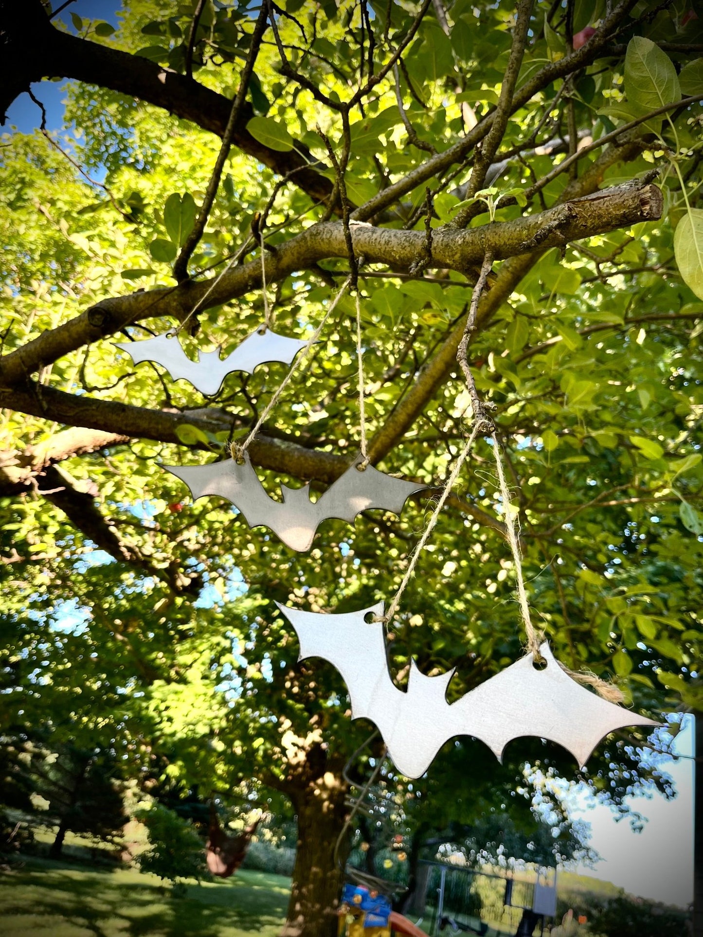 3-Pack Hanging Metal Flying Bats - garden - garden art - Northern Forge, LLC