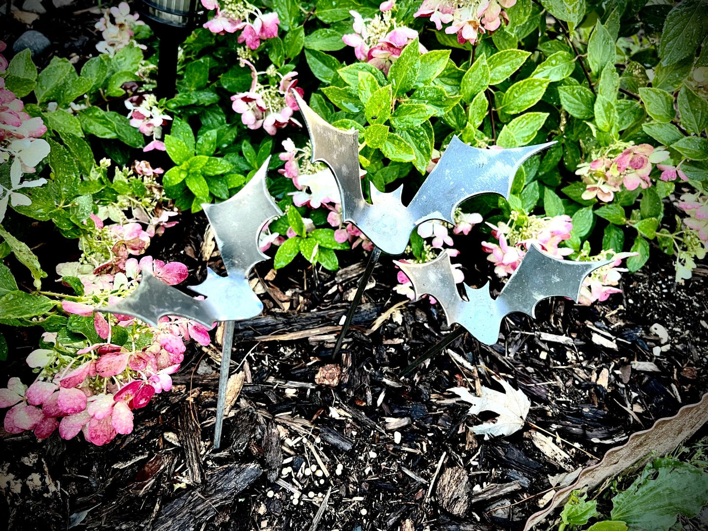 3-Pack Metal Halloween Bats w/ Stake - garden - garden art - Northern Forge, LLC