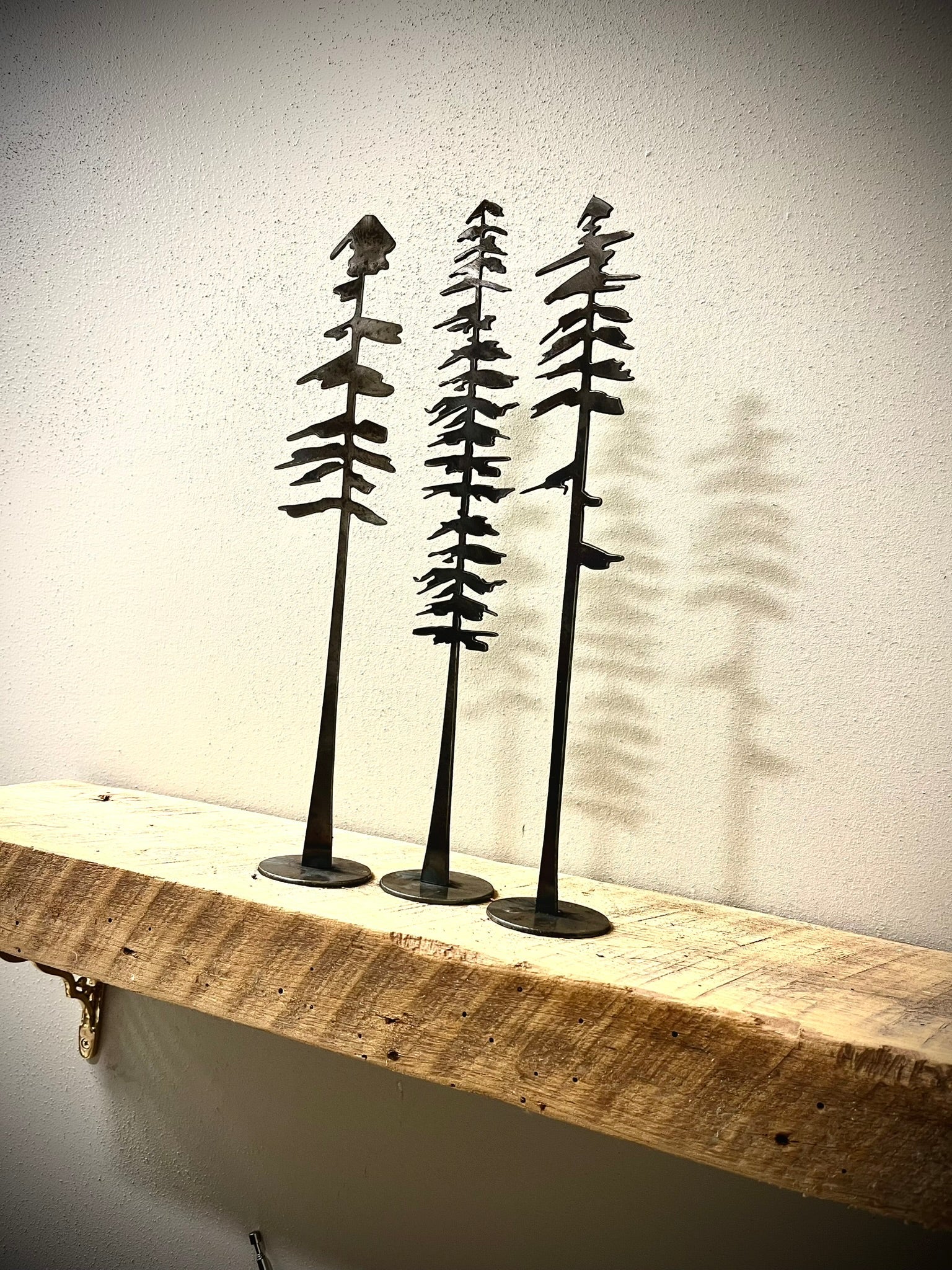 3-Pack Standing Steel Pine Trees - home - home decor - Northern Forge, LLC