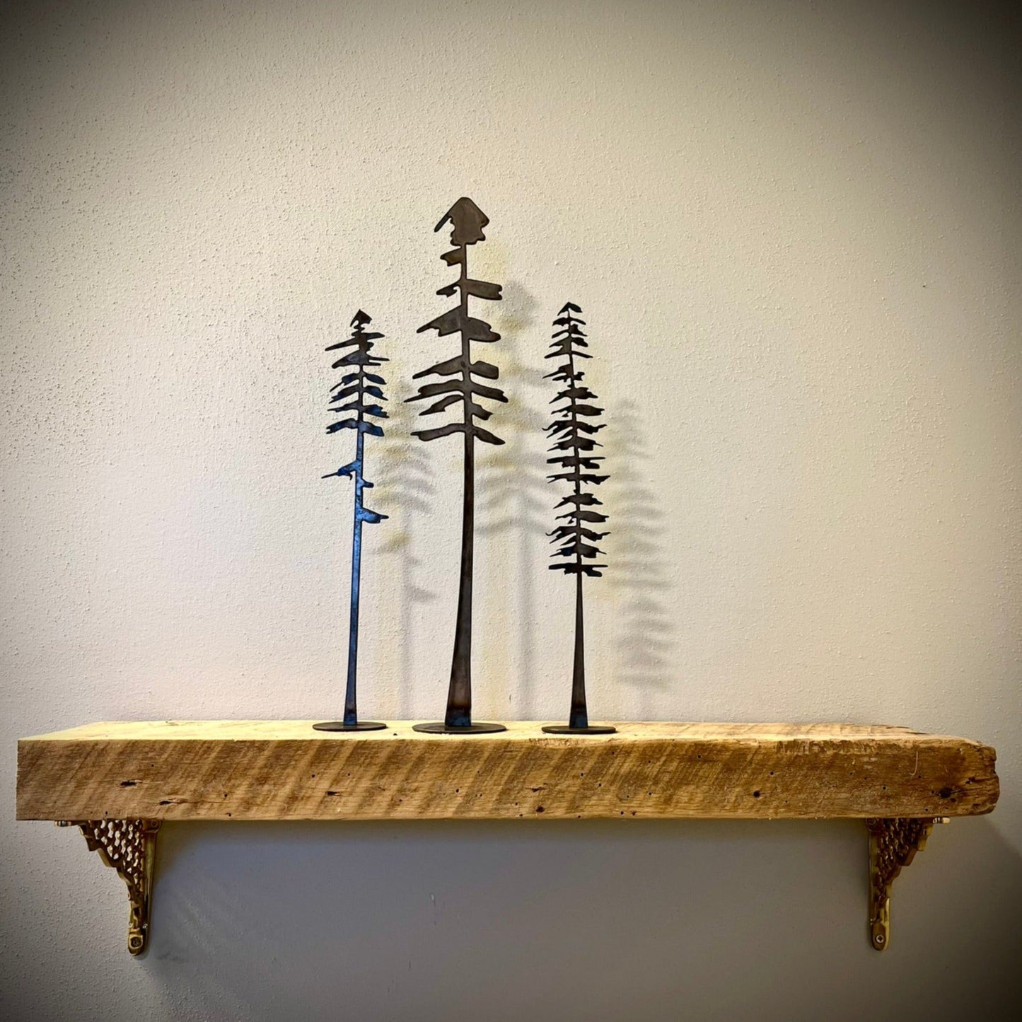 3-Pack Standing Steel Pine Trees - Varying Heights - home - home decor - Northern Forge, LLC