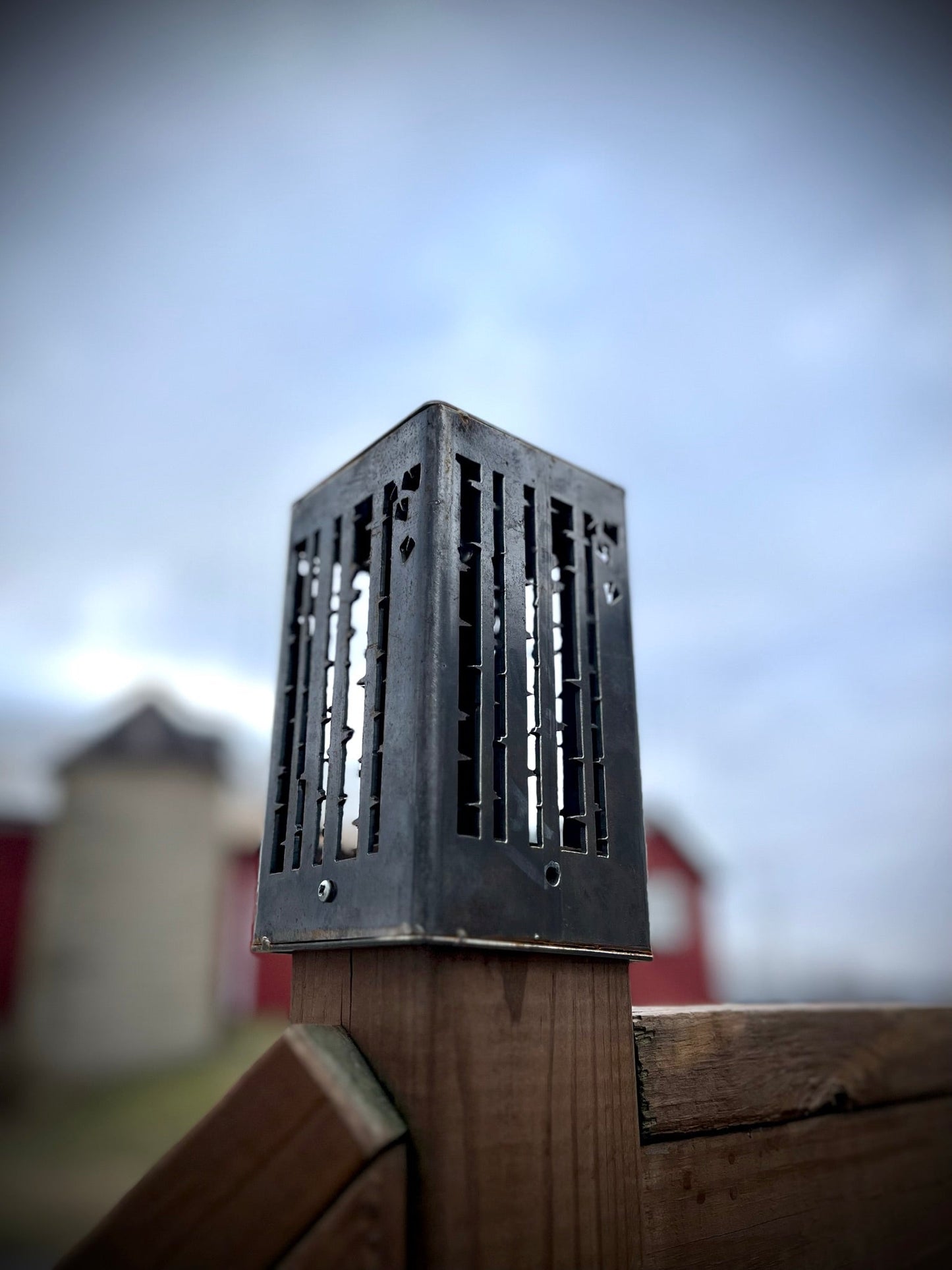 Birch Forest Steel Solar Post Cap | 5.5 in. - accent lights - landscape lighting - Northern Forge, LLC