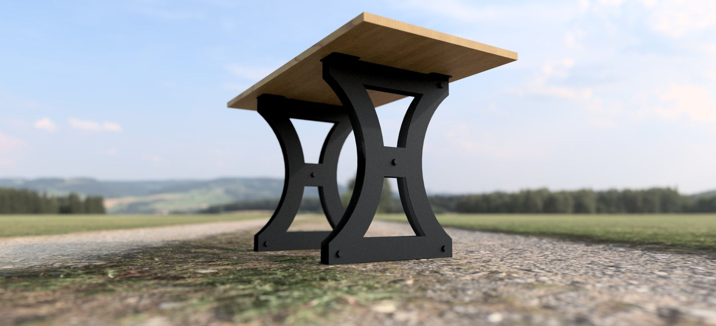 Black Industrial Steel Table Legs - big game - cabin - Northern Forge, LLC