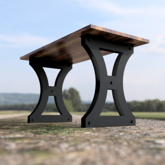 Black Industrial Steel Table Legs - big game - cabin - Northern Forge, LLC