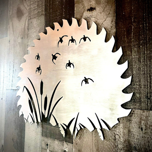 Ducks & Marsh Saw Blade Art - duck decals - hunt - Northern Forge, LLC