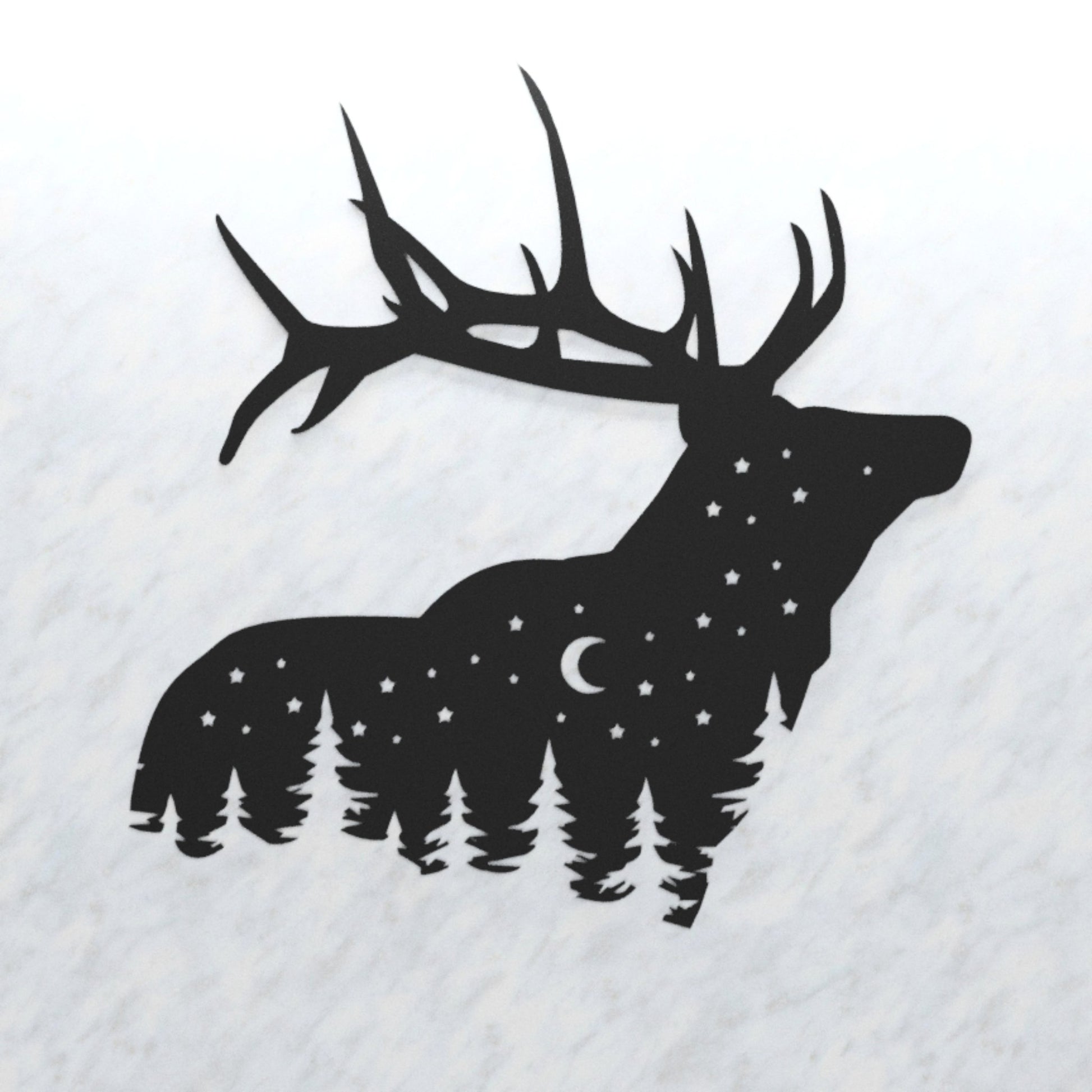 Elk Night Forest Sky Metal Art - big game - deer wall art - Northern Forge, LLC