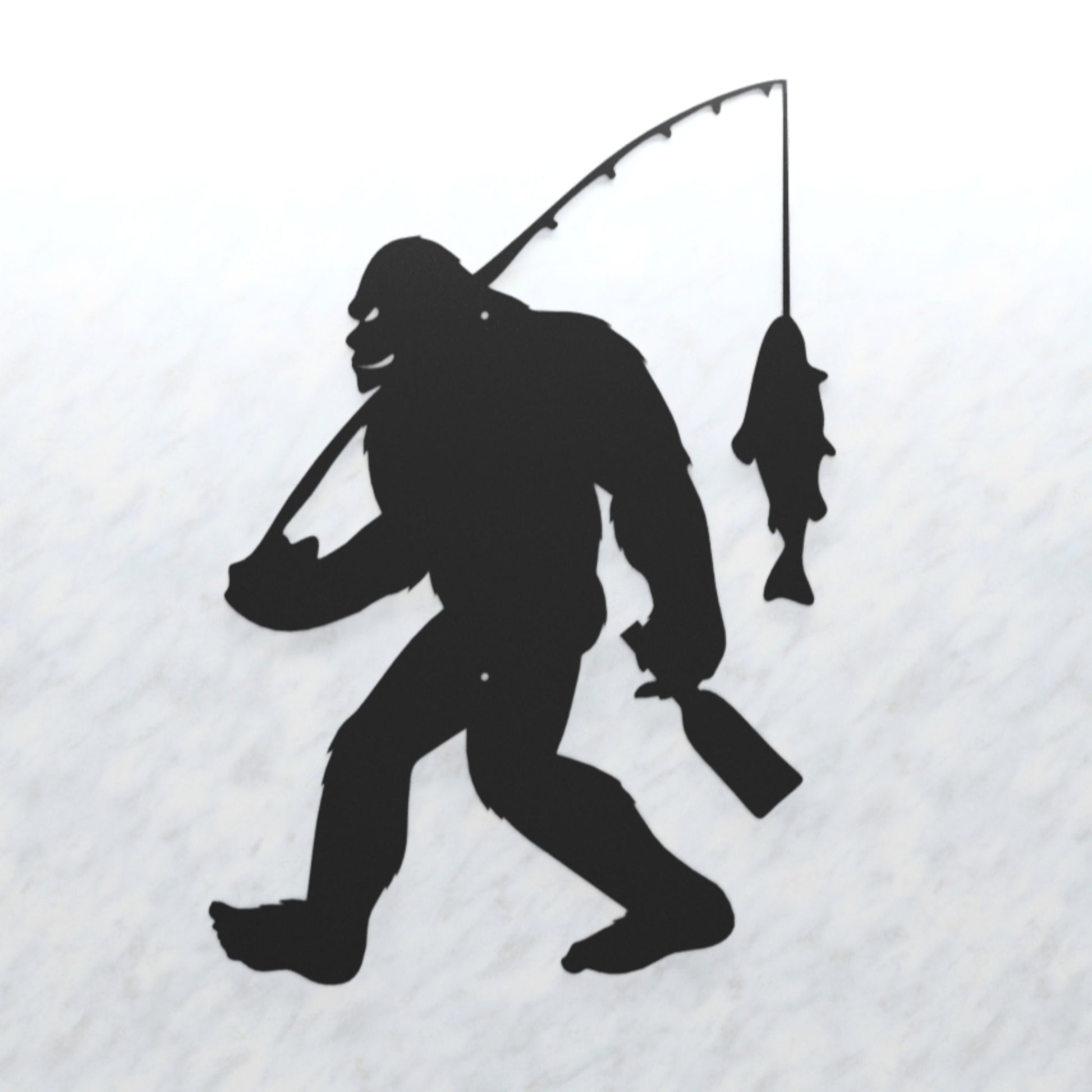 Fishing Bigfoot Wall Art - bigfoot beer - fish - Northern Forge, LLC