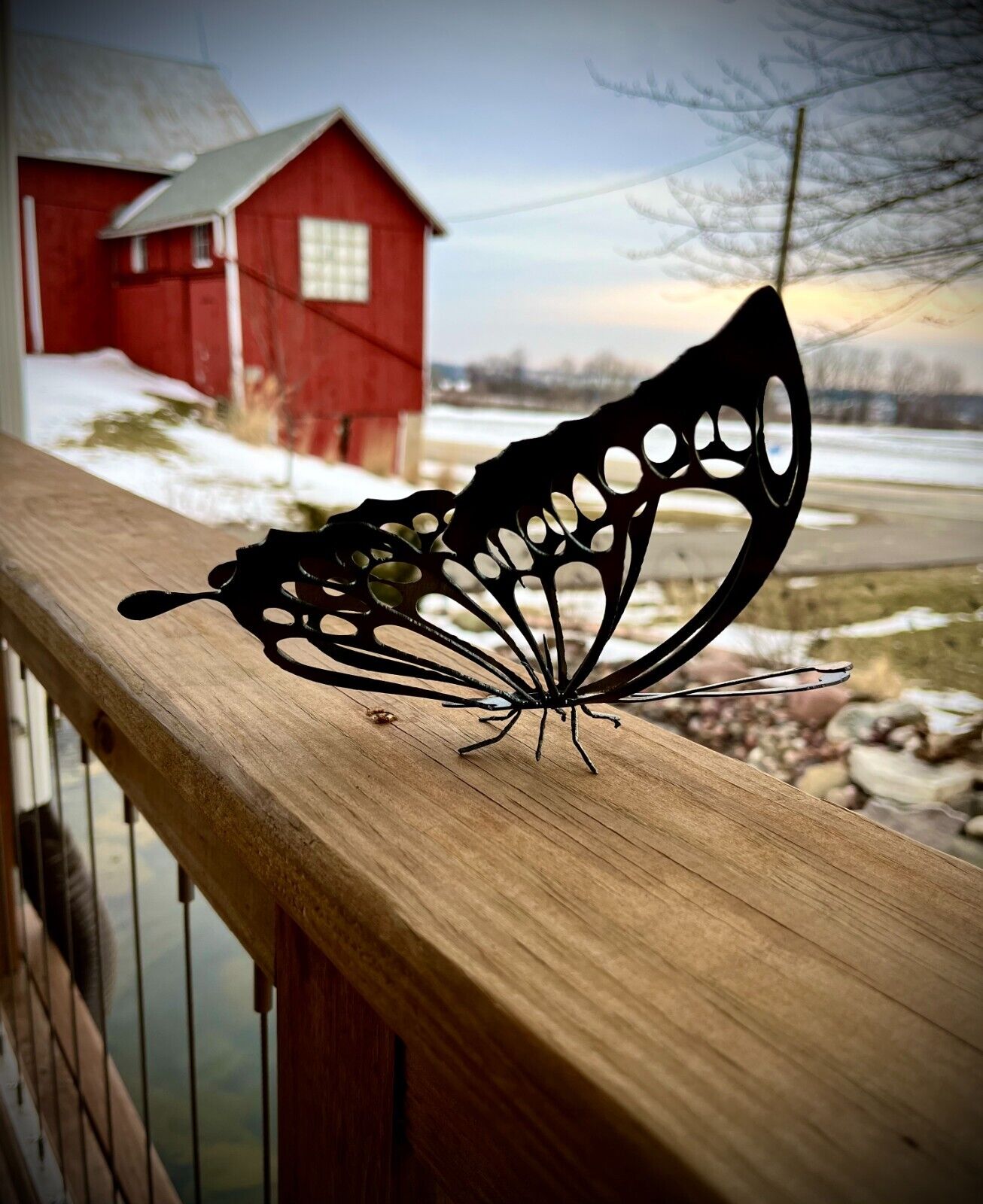 Flame Painted Steel Butterfly - butterfly - butterfly yard art - Northern Forge, LLC