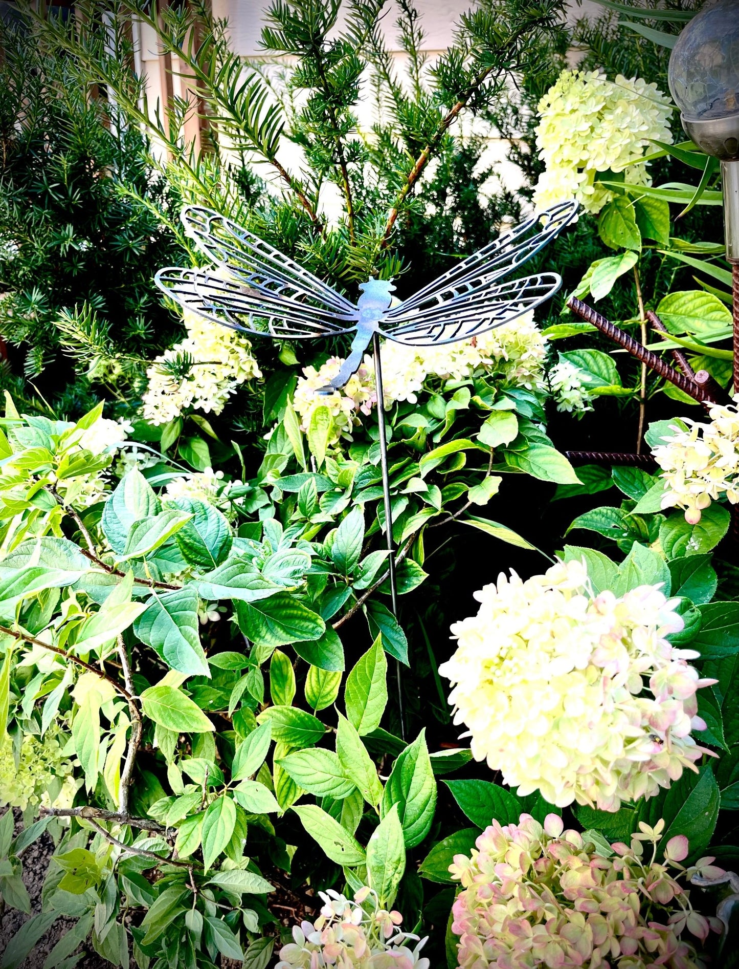 Flame Painted Steel Dragonfly Yard Stake - dragonfly garden art - dragonfly yard art - Northern Forge, LLC