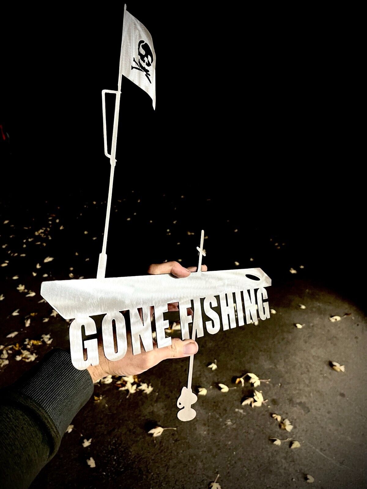 Gone Fishing Tip-up Sign - cabin sign - fish - Northern Forge, LLC