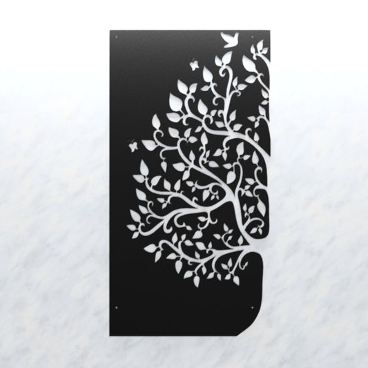 Half Tree Metal Panel - garden - home - Northern Forge, LLC