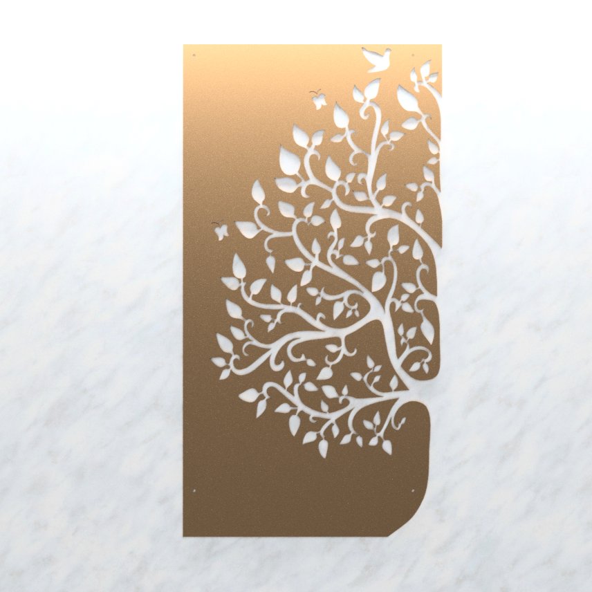 Half Tree Metal Panel - garden - home - Northern Forge, LLC