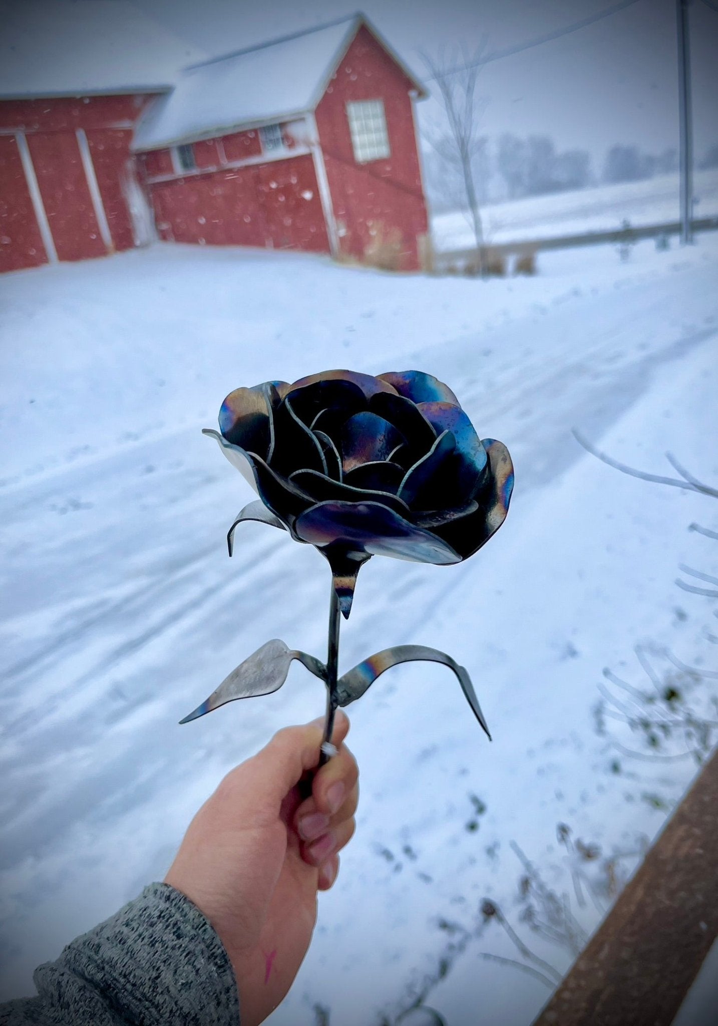 Hand Forged Forever Rose - forever rose - handmade rose - Northern Forge, LLC